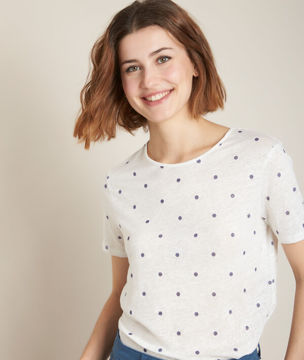 Picture of ROXANE POLKA DOT LINEN T-SHIRT
